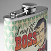 Boss with the Sauce Stainless Steel 8 oz Liquor Flask